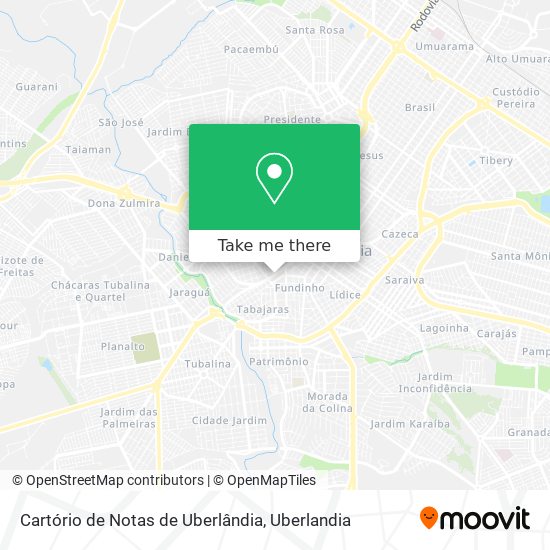 Mapa Cartório de Notas de Uberlândia