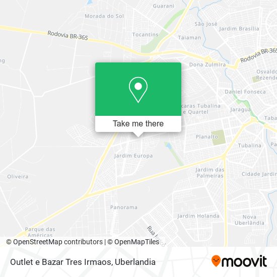 Mapa Outlet e Bazar Tres Irmaos