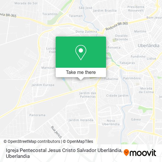 Mapa Igreja Pentecostal Jesus Cristo Salvador Uberlândia