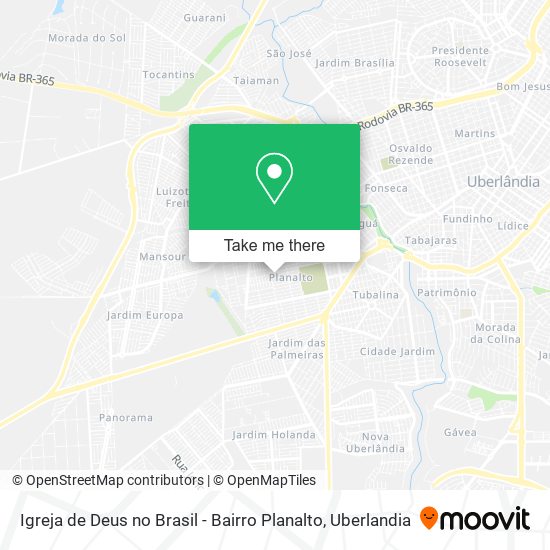 Igreja de Deus no Brasil - Bairro Planalto map