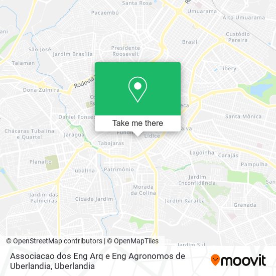 Mapa Associacao dos Eng Arq e Eng Agronomos de Uberlandia