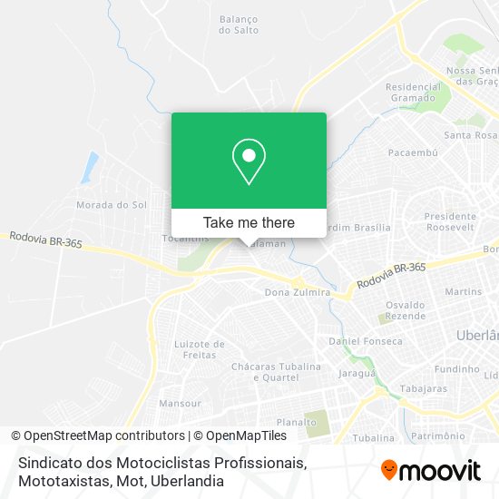 Sindicato dos Motociclistas Profissionais, Mototaxistas, Mot map