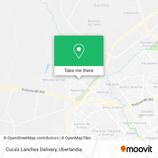 Cuca's Lanches Delivery map
