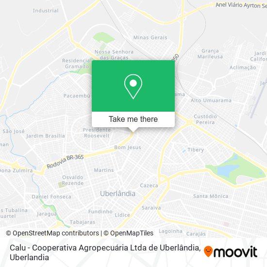 Calu - Cooperativa Agropecuária Ltda de Uberlândia map