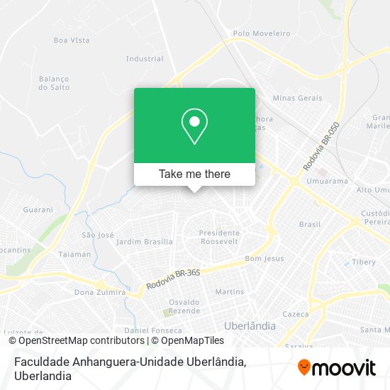 Faculdade Anhanguera-Unidade Uberlândia map