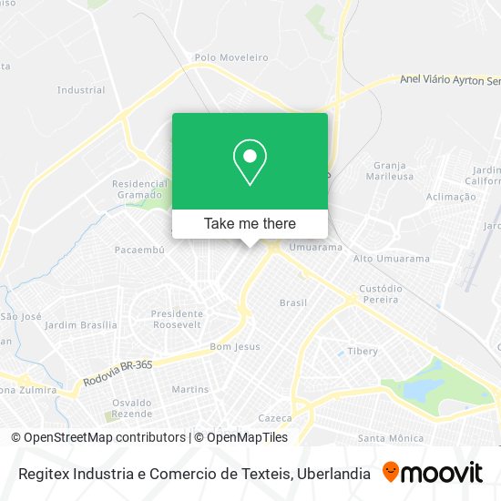 Mapa Regitex Industria e Comercio de Texteis