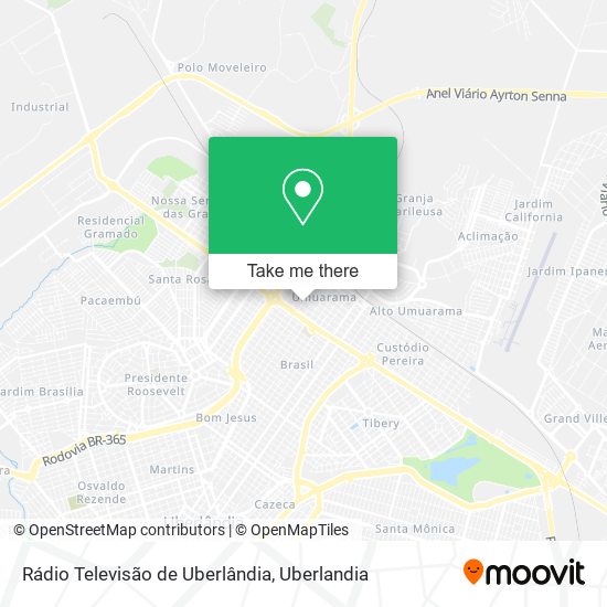 Mapa Rádio Televisão de Uberlândia