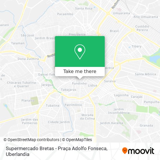 Mapa Supermercado Bretas - Praça Adolfo Fonseca