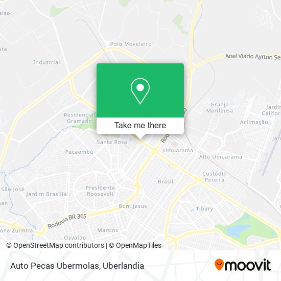 Auto Pecas Ubermolas map