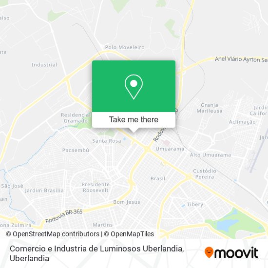 Mapa Comercio e Industria de Luminosos Uberlandia