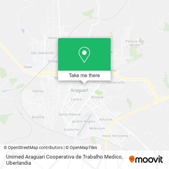 Mapa Unimed Araguari Cooperativa de Trabalho Medico