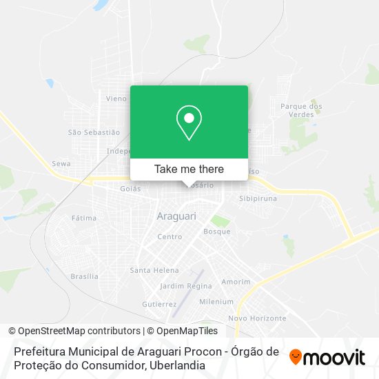 Mapa Prefeitura Municipal de Araguari Procon - Órgão de Proteção do Consumidor