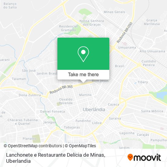 Mapa Lanchonete e Restaurante Delícia de Minas