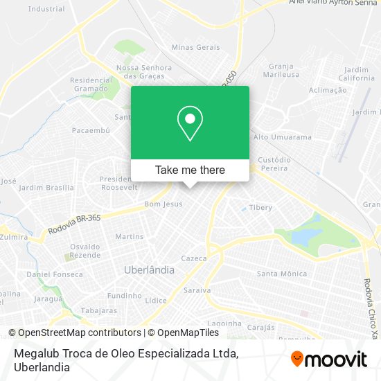 Mapa Megalub Troca de Oleo Especializada Ltda