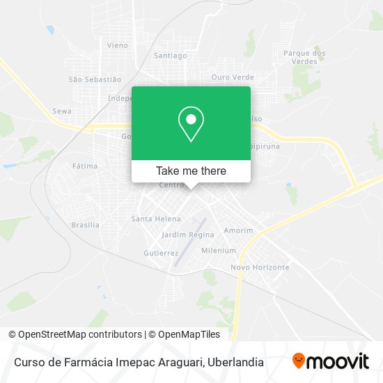 Mapa Curso de Farmácia Imepac Araguari