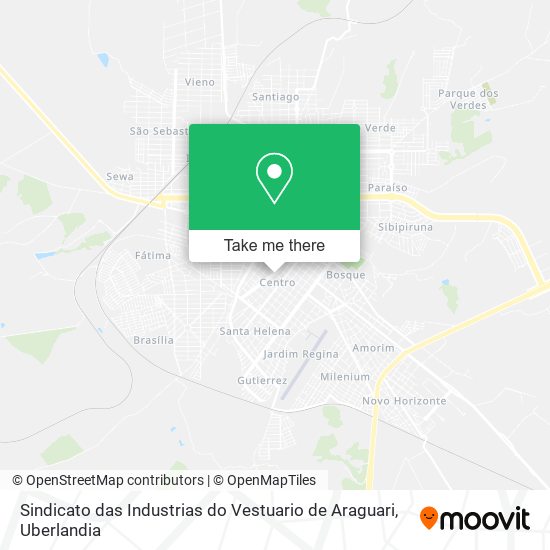 Mapa Sindicato das Industrias do Vestuario de Araguari