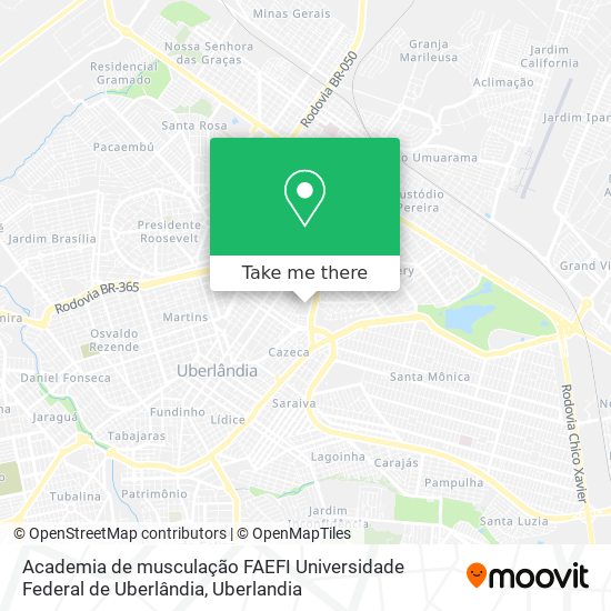 Academia de musculação FAEFI Universidade Federal de Uberlândia map