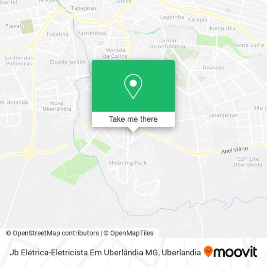 Mapa Jb Elétrica-Eletricista Em Uberlândia MG