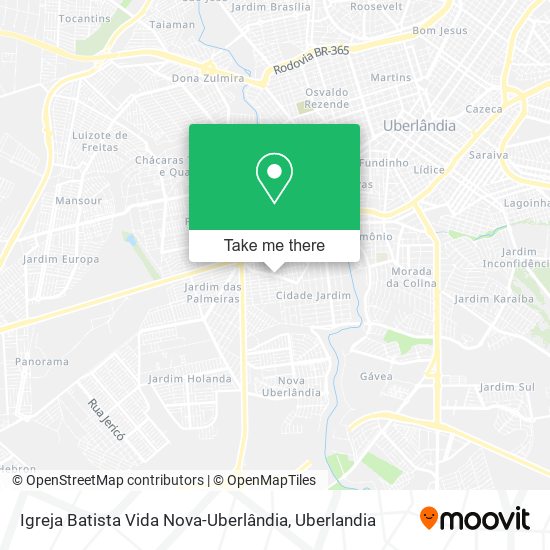 Mapa Igreja Batista Vida Nova-Uberlândia