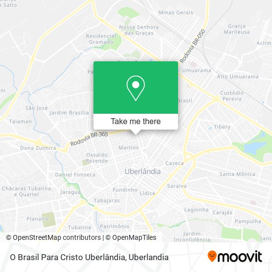 O Brasil Para Cristo Uberlândia map