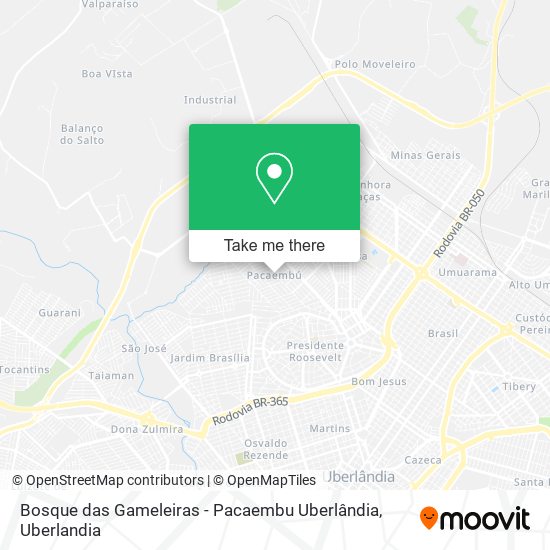 Bosque das Gameleiras - Pacaembu Uberlândia map