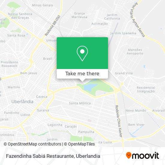 Mapa Fazendinha Sabiá Restaurante
