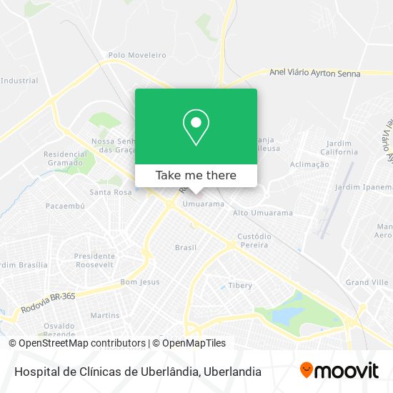 Mapa Hospital de Clínicas de Uberlândia