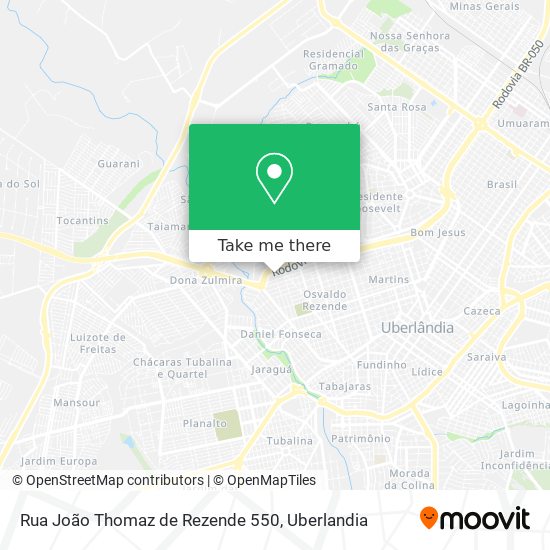Mapa Rua João Thomaz de Rezende 550