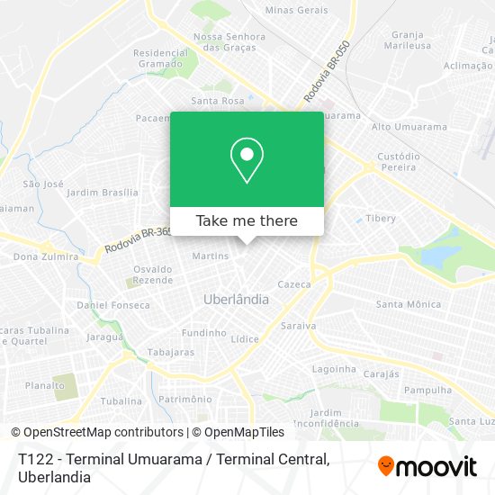 T122 - Terminal Umuarama / Terminal Central map