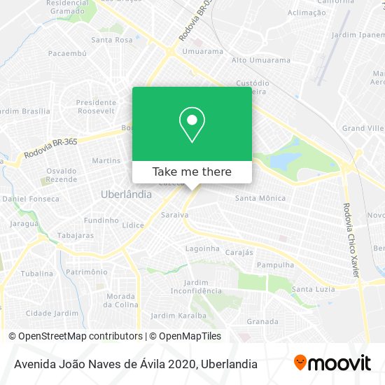 Avenida João Naves de Ávila 2020 map