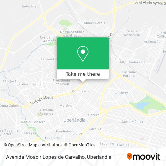 Mapa Avenida Moacir Lopes de Carvalho