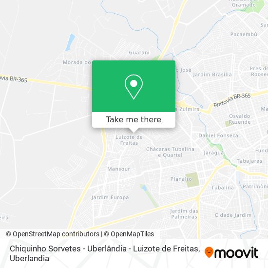 Chiquinho Sorvetes - Uberlândia - Luizote de Freitas map
