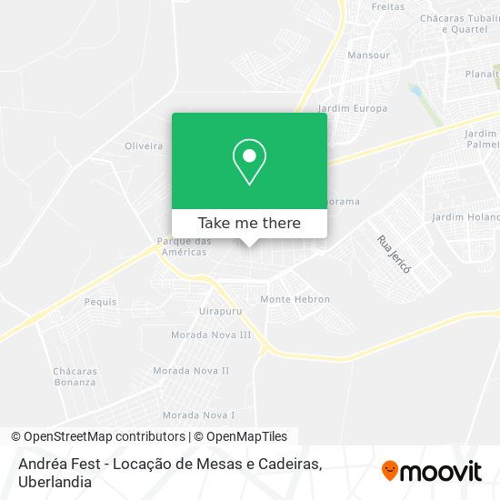 Mapa Andréa Fest - Locação de Mesas e Cadeiras