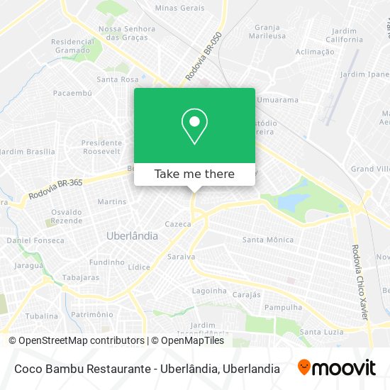 Mapa Coco Bambu Restaurante - Uberlândia
