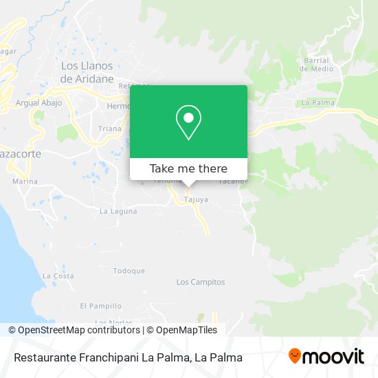 mapa Restaurante Franchipani La Palma