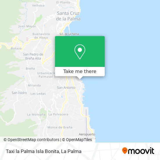 Taxi la Palma Isla Bonita map