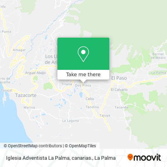 Iglesia Adventista La Palma, canarias. map