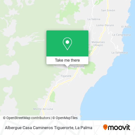 Albergue Casa Camineros Tiguerorte map