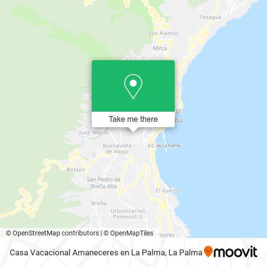 Casa Vacacional Amaneceres en La Palma map
