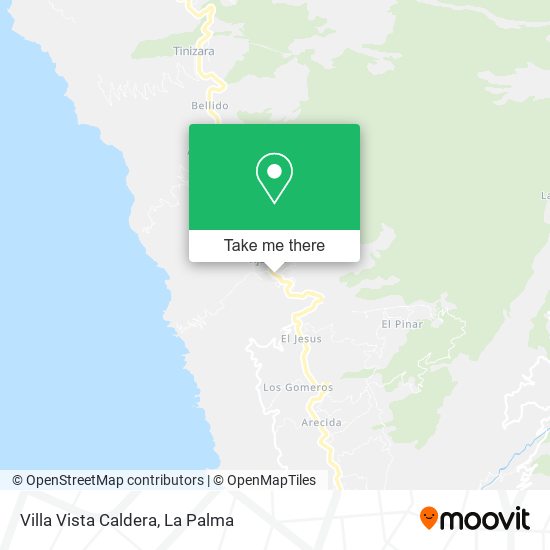 Villa Vista Caldera map