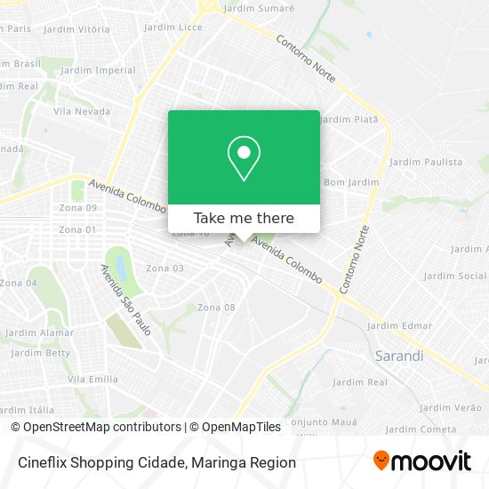 Mapa Cineflix Shopping Cidade