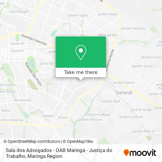 Sala dos Advogados - OAB Maringá - Justiça do Trabalho map