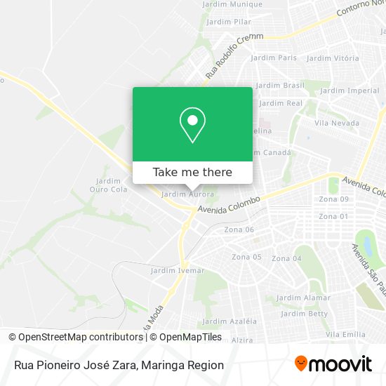 Rua Pioneiro José Zara map