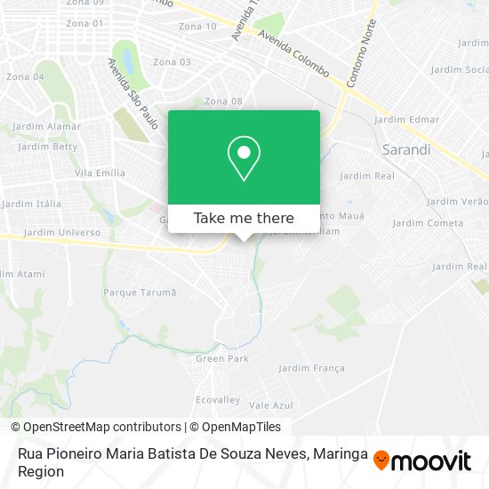 Mapa Rua Pioneiro Maria Batista De Souza Neves