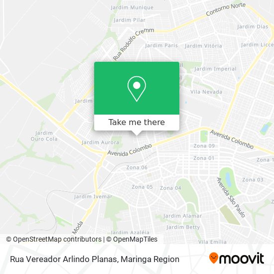 Mapa Rua Vereador Arlindo Planas