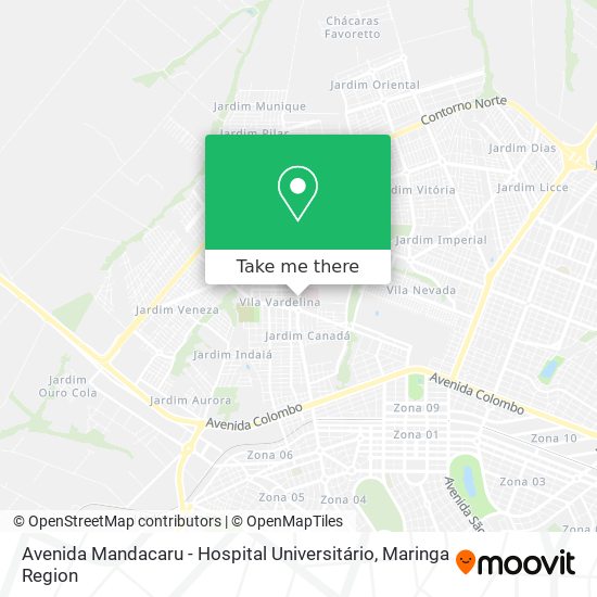 Mapa Avenida Mandacaru - Hospital Universitário