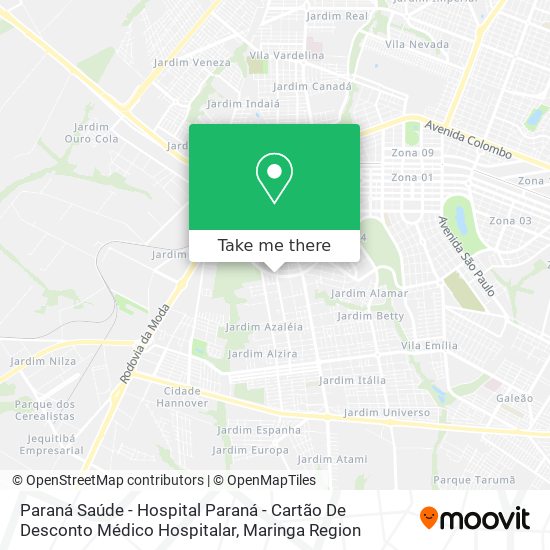 Mapa Paraná Saúde - Hospital Paraná - Cartão De Desconto Médico Hospitalar