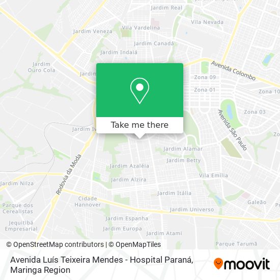 Avenida Luís Teixeira Mendes - Hospital Paraná map