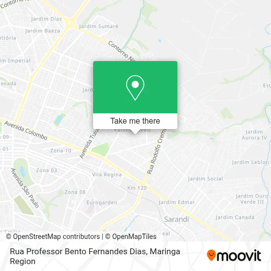 Rua Professor Bento Fernandes Dias map