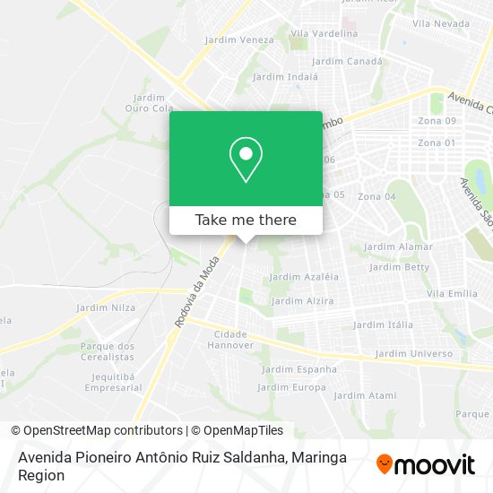 Avenida Pioneiro Antônio Ruiz Saldanha map